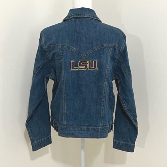 Wrangler Retro Denim Jean Jacket Louisiana State University LSU Tigers Size L - Picture 2 of 7